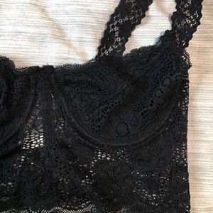 Urban Outfitters Pins and Needles Black Lace Bustier Bralette Bra